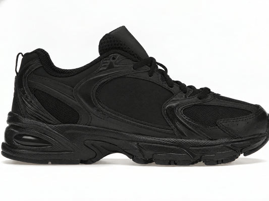 Athletic Casual Shoes - All Black Leather