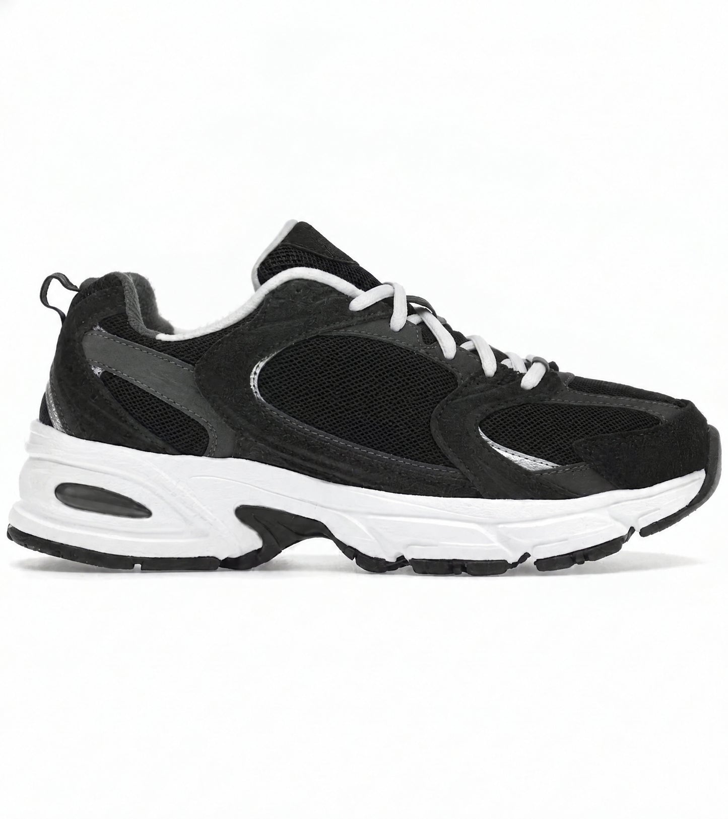 Black Retro-Inspired Lifestyle Sneakers