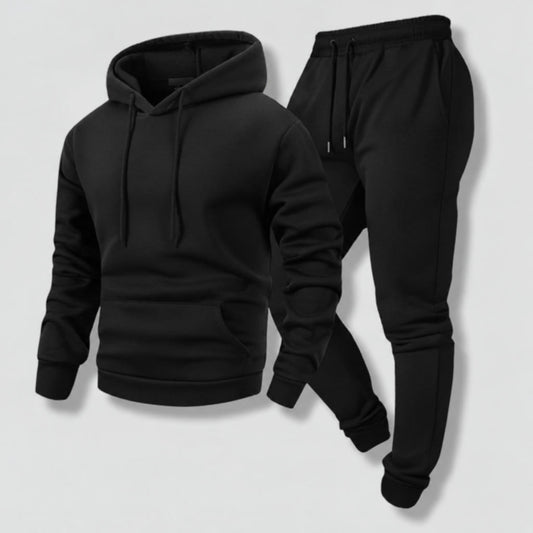 Hoodie & Jogger Tracksuit Set – Black