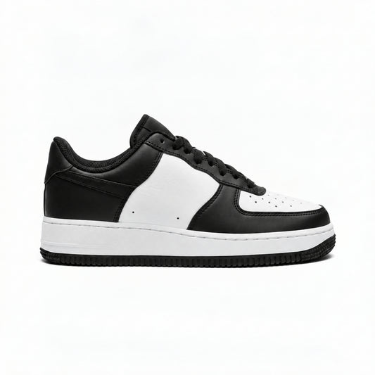 Premium Leather Lifestyle Sneakers - Black & White