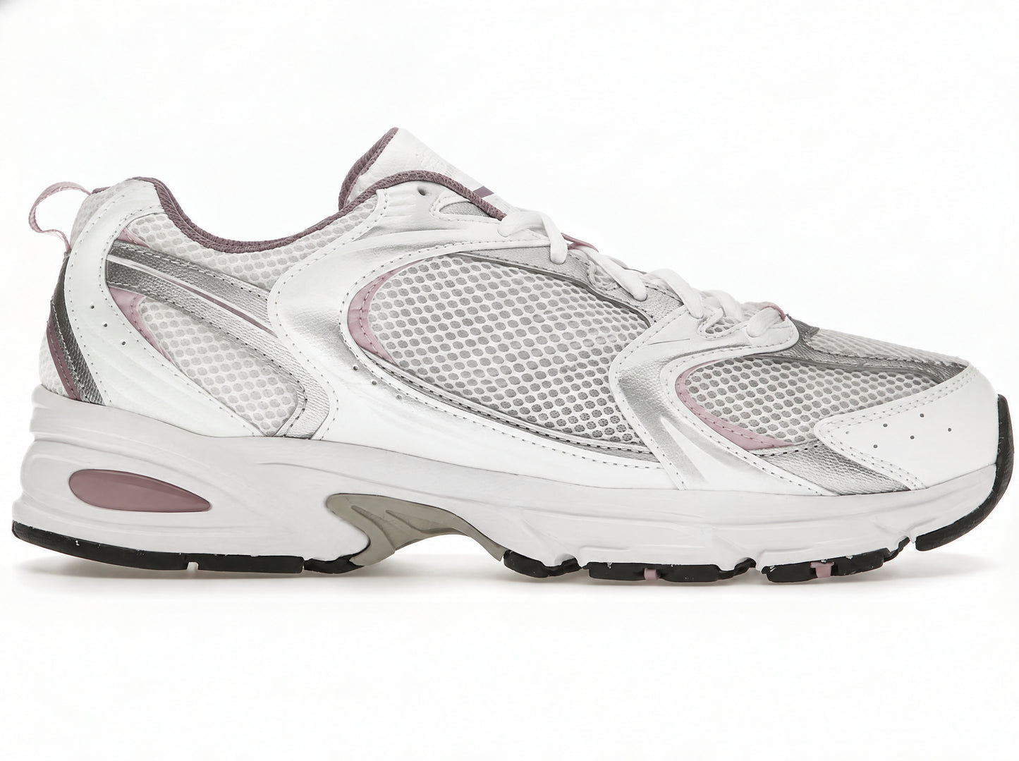 Retro Casual Sneakers White Silver Metallic