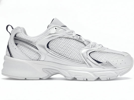Retro Lifestyle Sneakers - White Silver Navy