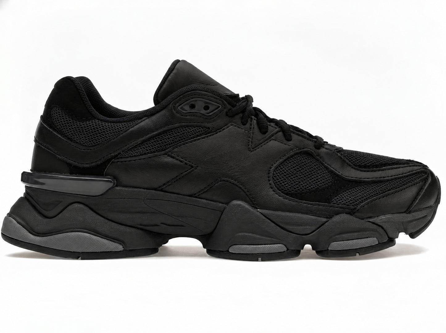 Triple Black Leather Lifestyle Sneakers