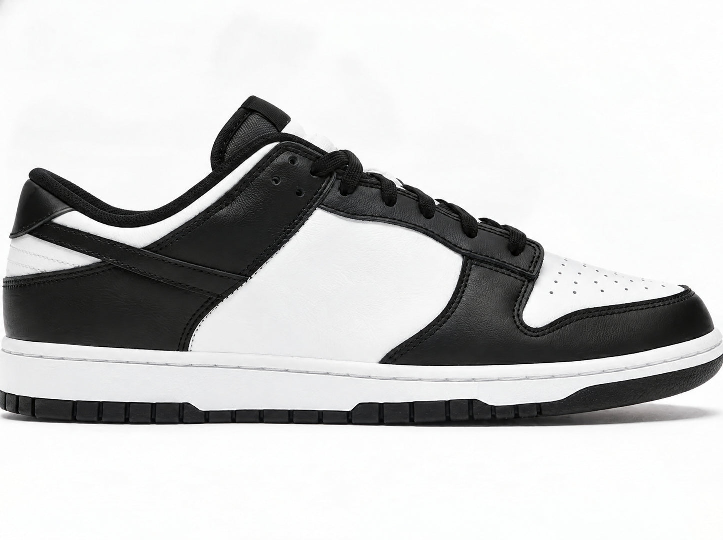 Two-Tone Low-Top Lifestyle Sneakers - Black and White