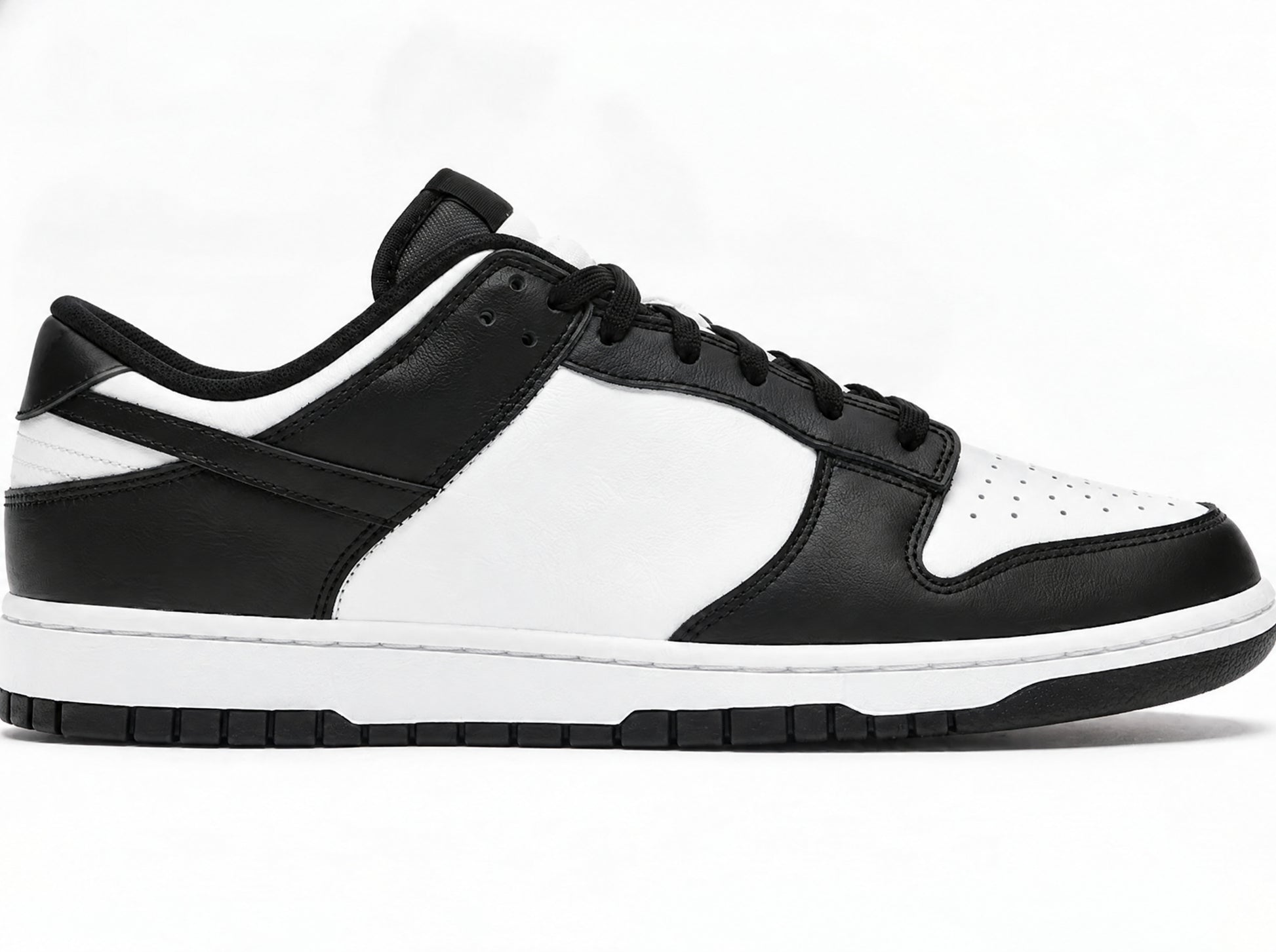 Two-Tone Low-Top Lifestyle Sneakers - Black and White